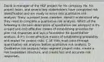 David is manager of the HGF project for his company. He, his project team, and several key stakeholders have completed risk identification and are ready to move into qualitative risk analysis. Tracy, a project team member, doesn't understand why they need to complete a qualitative risk analysis. Which of the following is the best description of qualitative risk analysis? A It's a rapid and cost-effective means of establishing priorities for plan risk responses and lays a foundation for quantitative analysis. B It's a cost-effective means of establishing probability and impact for project risks. C All risks must pass through quantitative risk analysis before qualitative risk analysis. D Qualitative risk analysis helps segment project risks, create a risk breakdown structure, and create fast and accurate risk responses.