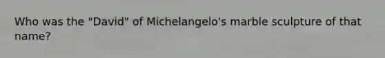 Who was the "David" of Michelangelo's marble sculpture of that name?