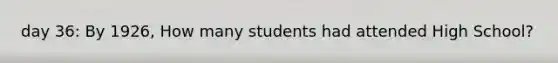 day 36: By 1926, How many students had attended High School?