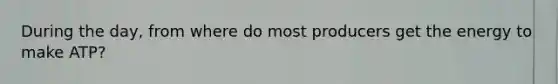 During the day, from where do most producers get the energy to make ATP?