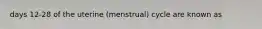 days 12-28 of the uterine (menstrual) cycle are known as