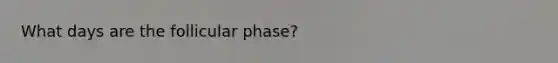 What days are the follicular phase?