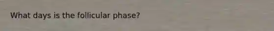 What days is the follicular phase?