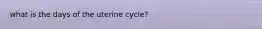 what is the days of the uterine cycle?