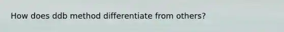 How does ddb method differentiate from others?