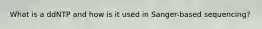What is a ddNTP and how is it used in Sanger-based sequencing?
