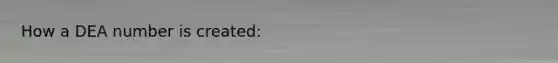 How a DEA number is created: