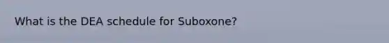 What is the DEA schedule for Suboxone?