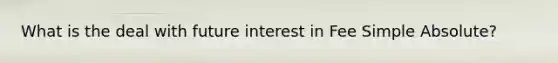 What is the deal with future interest in Fee Simple Absolute?