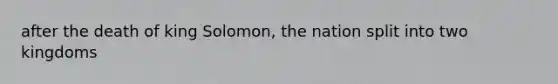 after the death of king Solomon, the nation split into two kingdoms