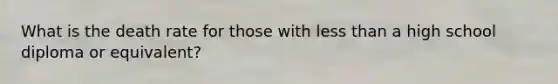 What is the death rate for those with less than a high school diploma or equivalent?