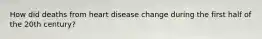 How did deaths from heart disease change during the first half of the 20th century?