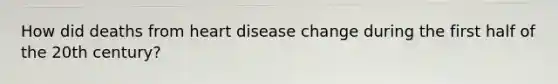 How did deaths from heart disease change during the first half of the 20th century?