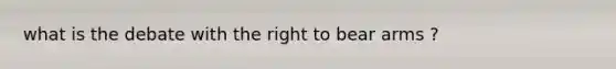what is the debate with the right to bear arms ?