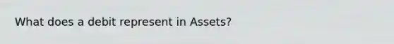 What does a debit represent in Assets?