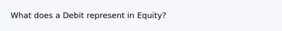 What does a Debit represent in Equity?