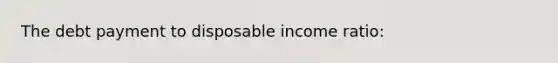 The debt payment to disposable income ratio: