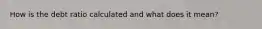 How is the debt ratio calculated and what does it mean?
