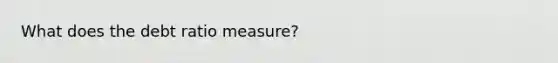 What does the debt ratio measure?