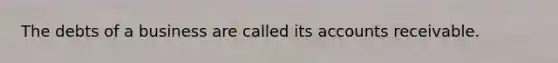 The debts of a business are called its accounts receivable.