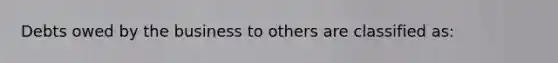 Debts owed by the business to others are classified as: