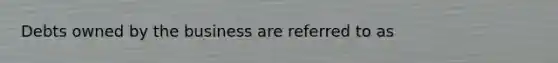 Debts owned by the business are referred to as
