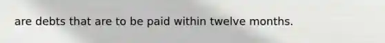 are debts that are to be paid within twelve months.