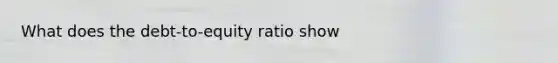 What does the debt-to-equity ratio show