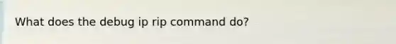 What does the debug ip rip command do?