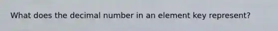What does the decimal number in an element key represent?