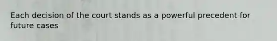 Each decision of the court stands as a powerful precedent for future cases