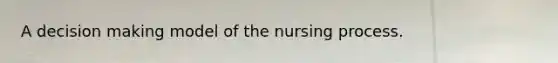 A decision making model of the nursing process.