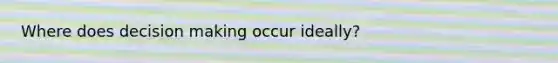 Where does decision making occur ideally?
