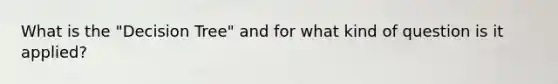 What is the "Decision Tree" and for what kind of question is it applied?