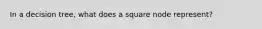 In a decision tree, what does a square node represent?