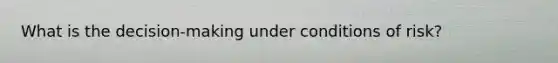 What is the decision-making under conditions of risk?