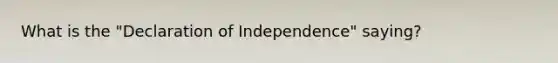 What is the "Declaration of Independence" saying?