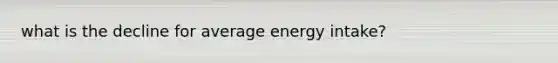 what is the decline for average energy intake?