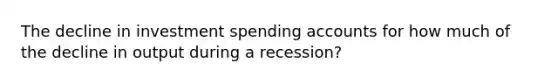 The decline in investment spending accounts for how much of the decline in output during a recession?