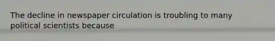 The decline in newspaper circulation is troubling to many political scientists because