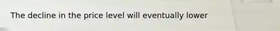 The decline in the price level will eventually lower