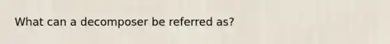 What can a decomposer be referred as?