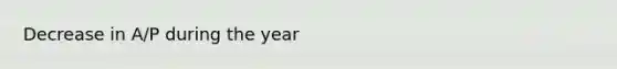 Decrease in A/P during the year