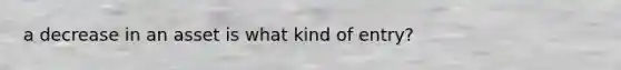 a decrease in an asset is what kind of entry?