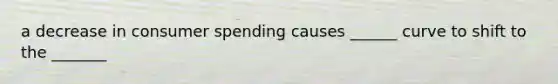 a decrease in consumer spending causes ______ curve to shift to the _______