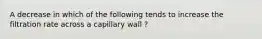 A decrease in which of the following tends to increase the filtration rate across a capillary wall ?