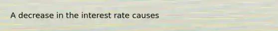 A decrease in the interest rate causes