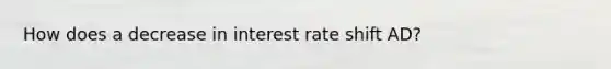 How does a decrease in interest rate shift AD?