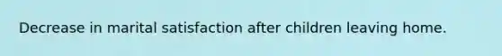Decrease in marital satisfaction after children leaving home.