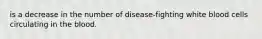 is a decrease in the number of disease-fighting white blood cells circulating in the blood.